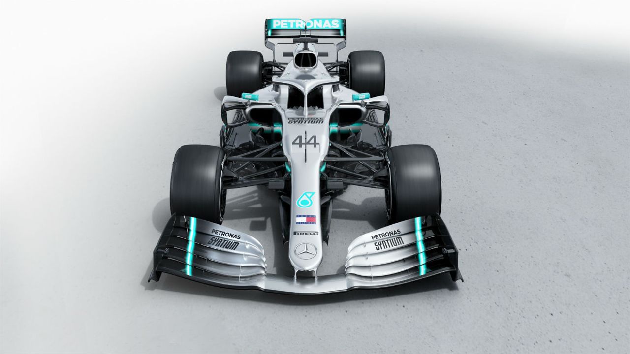 Mercedes W10 F1 2019 car launch 