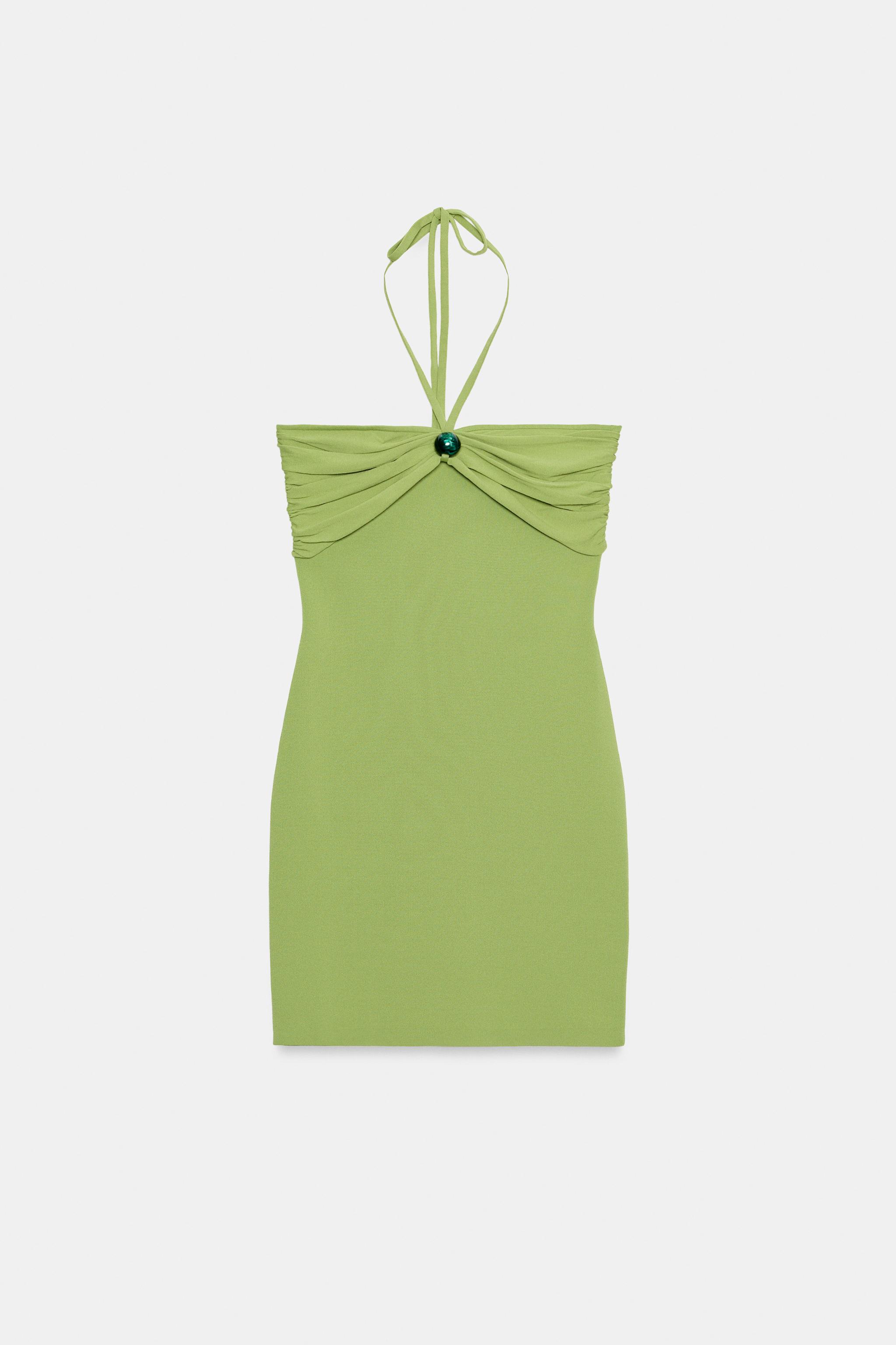 Bandeau Knit Dress With Beads
