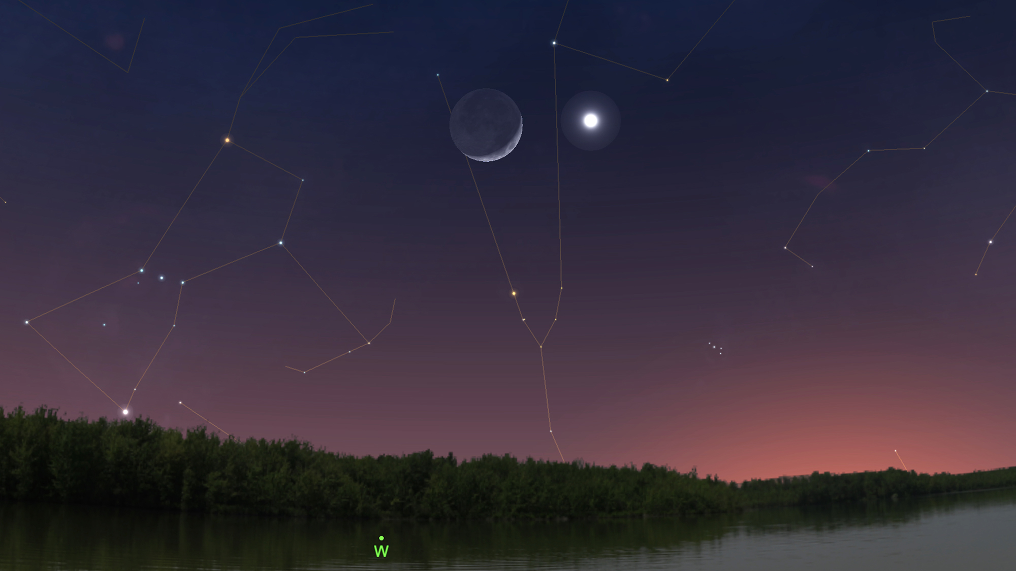 See the bright 'evening star' Venus swing by the crescent moon tonight ...