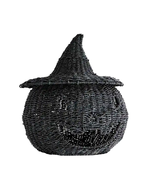 Happy Haunting Seagrass & Metal Pumpkin, 17"