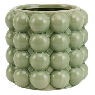 Yanwe1 Bubble Vase, Small Vase, Green Ceramic Vase, Short Vase, Ceramic Flower Vase, Unique Vase Home Decor, Decorative Vase for Flowers, Living Room, Bedroom, Office, Shelf, Coffee Table, 5 Inches