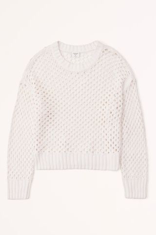 Abercrombie & Fitch Long-Sleeve Crochet Crew Top