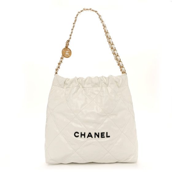 Chanel Shiny Calfskin Quilted Small Chanel 22 White