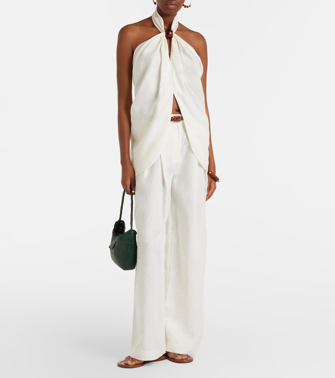 Sofia Linen Wide-Leg Pants