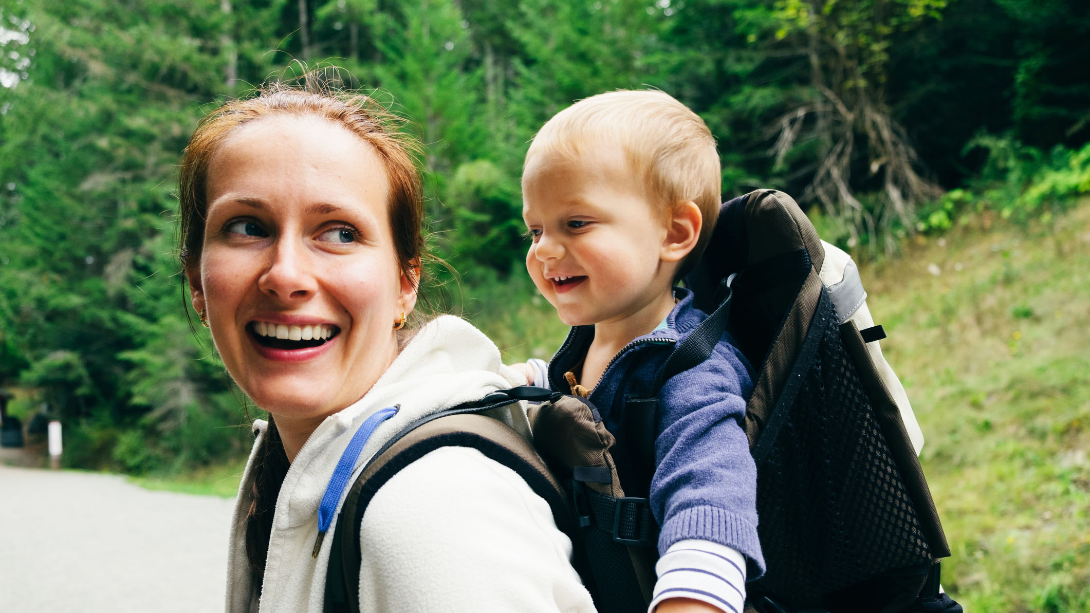 a photo of a mum walking with a baby