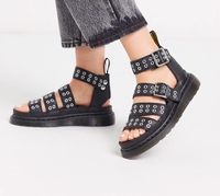 Dr Martens Clarissa sandals with eyelet hardware detail in black | ASOSWas £129.00