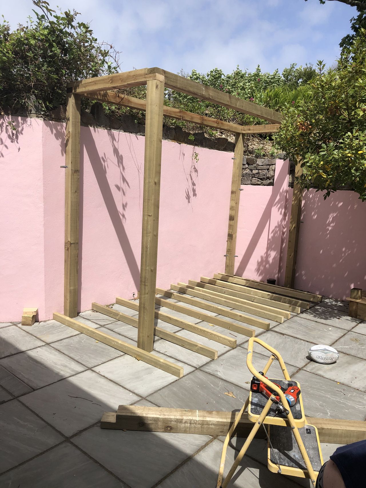 DIY pergola in progress
