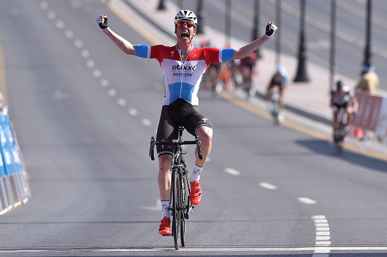 Bob Jungels soloed to victory on stage 1 of the Tour of Oman
