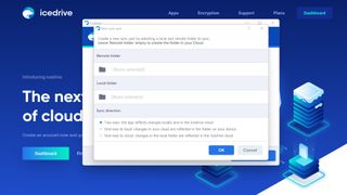 Icedrive's user interface showing sync settings