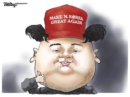 Political Cartoon U.S. Kim Jong Un North Korea Trump Make America Great Again