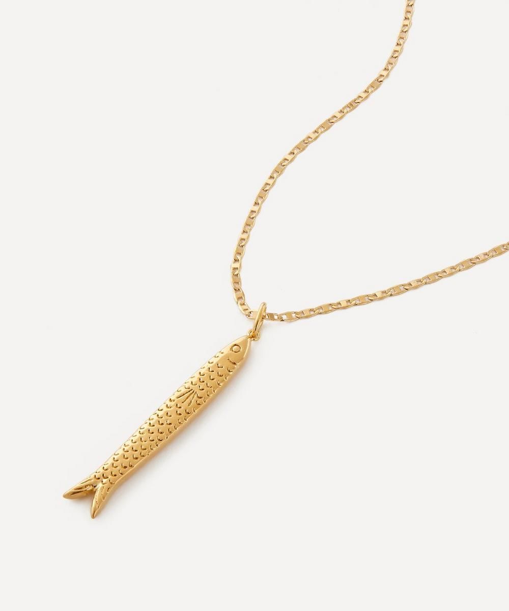 18ct Gold-Plated Hippie Fish Pendant Necklace