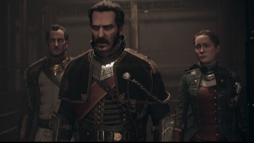 The Order: 1886 screenshot of Galahad standing with Igraine and Lafayette