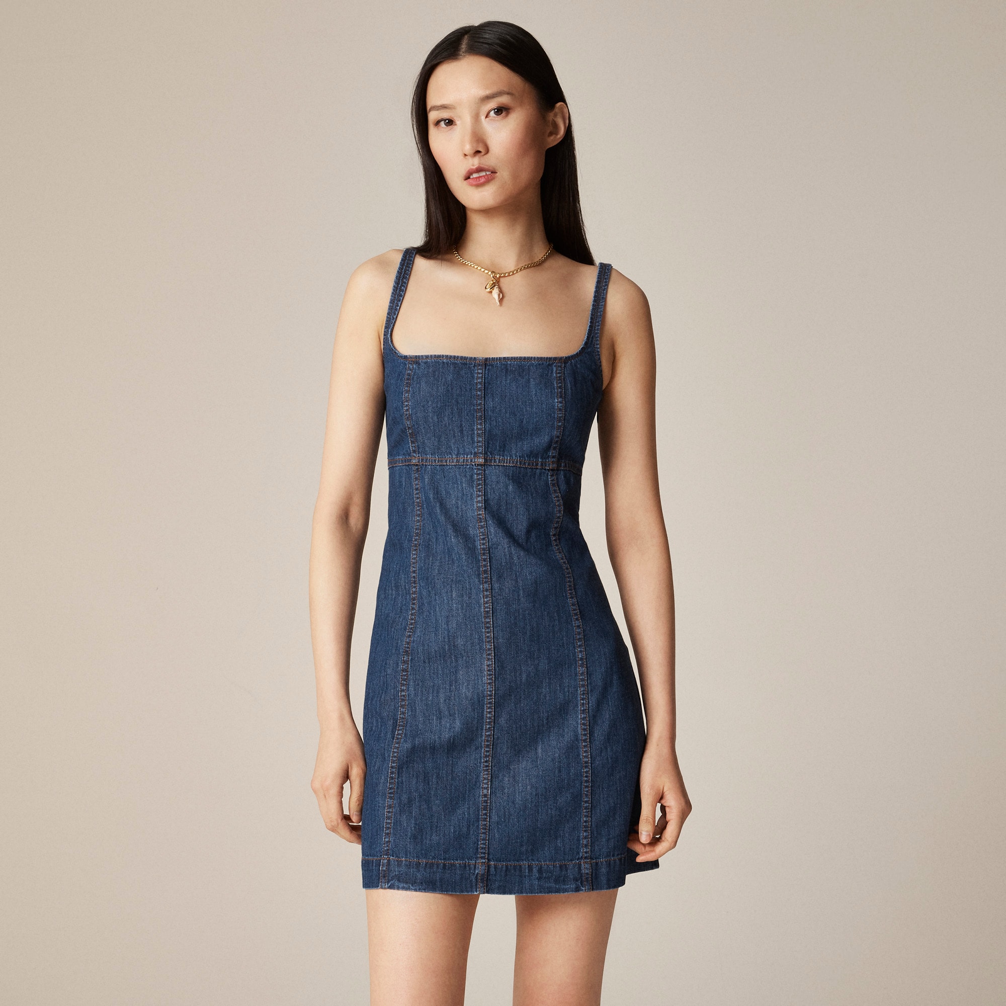 J.Crew, Seamed Mini Dress in Chambray