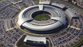 An aerial shot of the GCHQ building