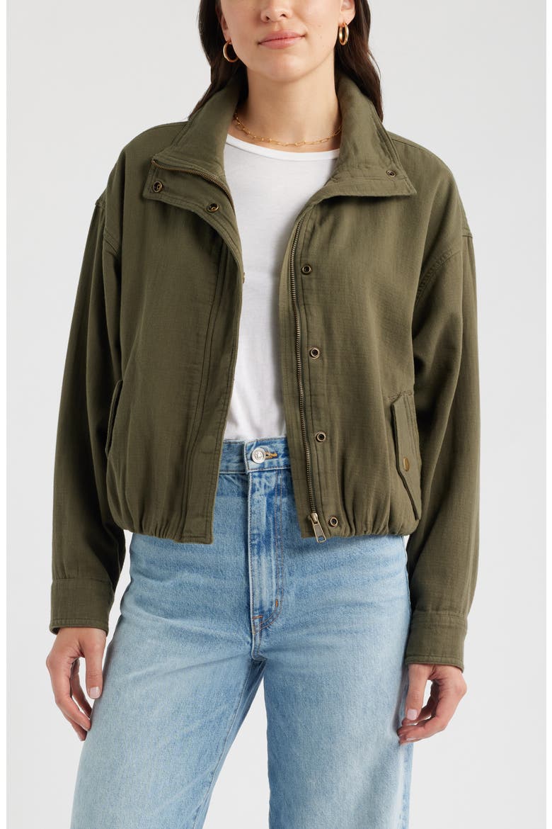 Bubble Hem Cotton Twill Jacket