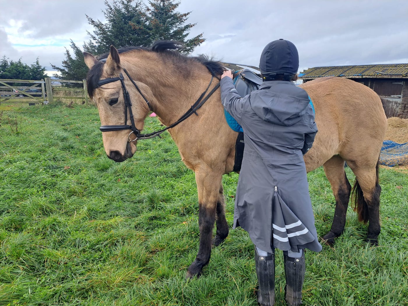 Equetech Utopia Long Waterproof Riding Coat from behind