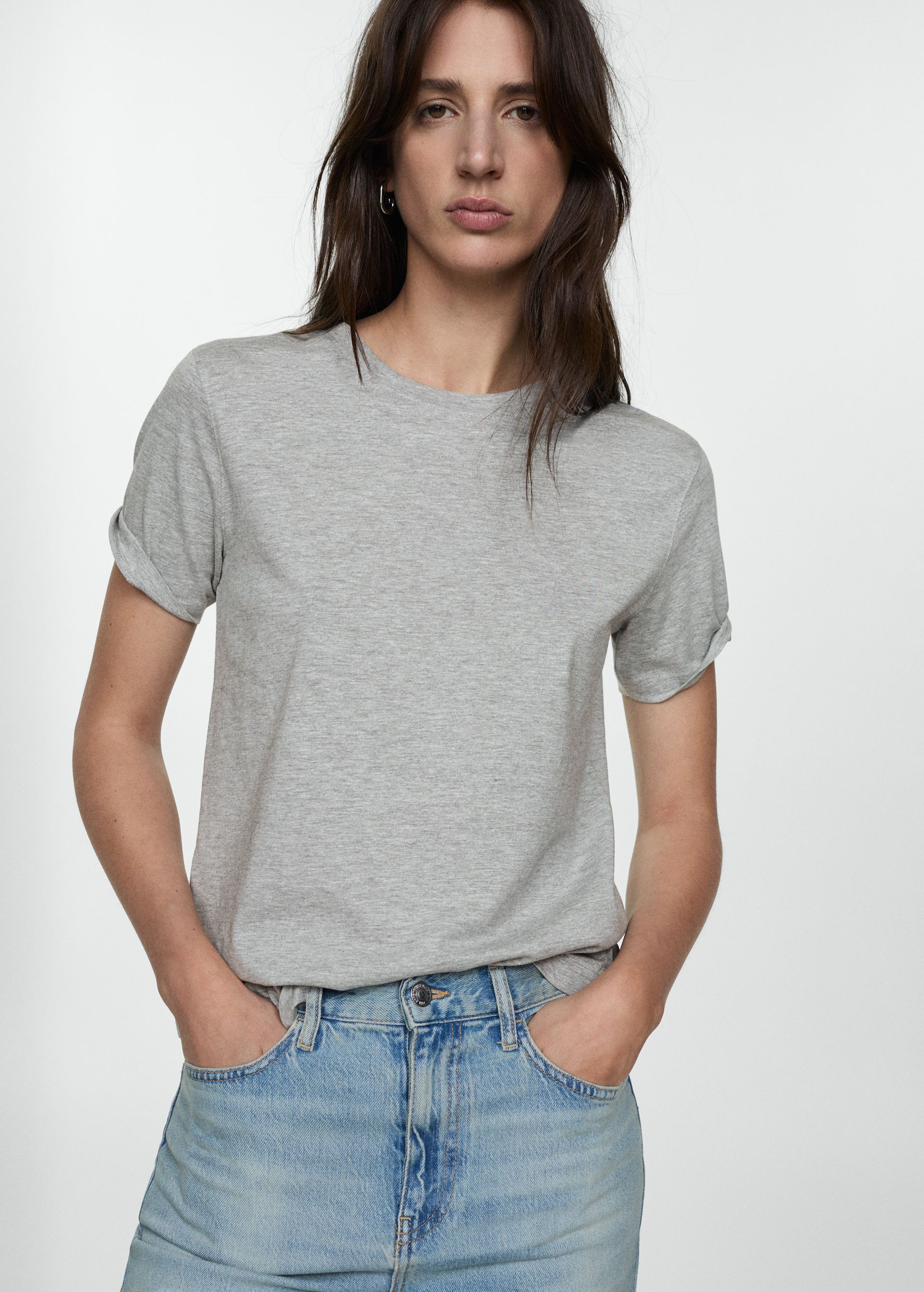 MANGO Short-Sleeved Cotton T-Shirt