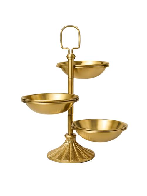 Brass Tiered Snack Serving Bowls