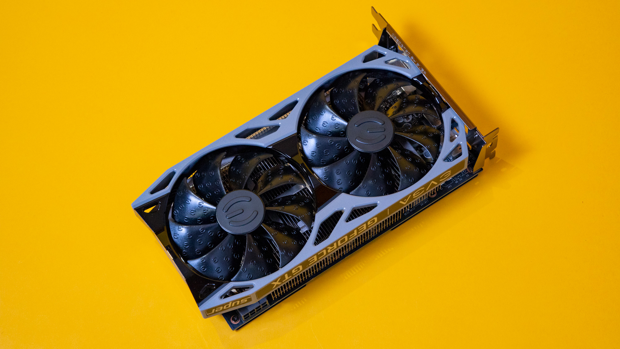graphics card on an orange background