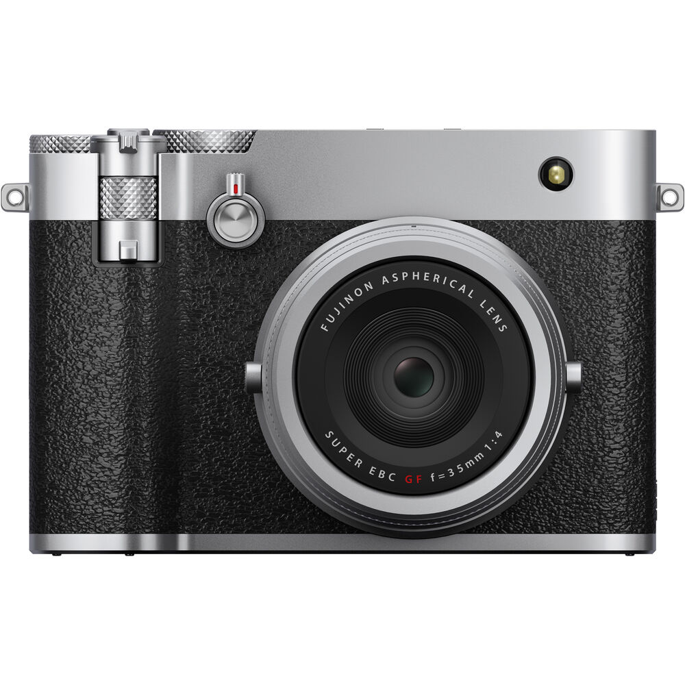 Fujifilm GFX100RF camera on a white background