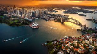 Arial view over Sydney, one of woman&home's best places to visit in january