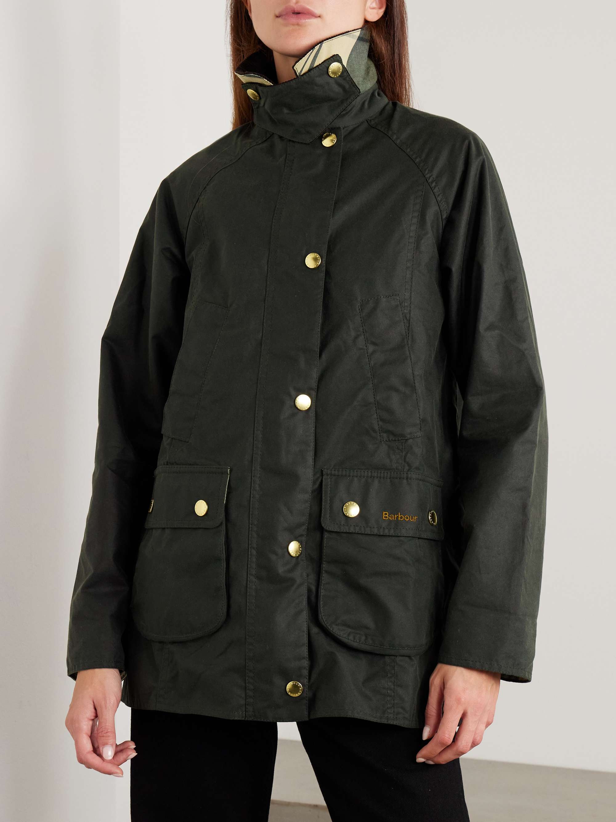 Beadnell Corduroy-Trimmed Waxed-Cotton Jacket