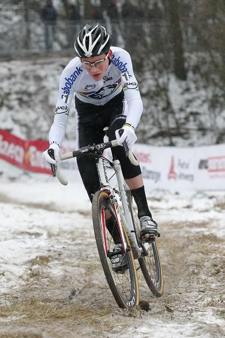 Junior world champion Mathieu Van der Poel continued his undefeated streak, sweeping the World Cup in Hoogerheide