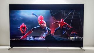 Sony A80K OLED TV showing Spider-Man: No Way Home