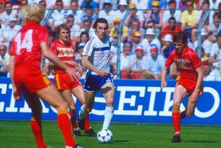France's Maxime Bossis during the Group A First Round of the UEFA EURO 1984 Soccer match, France vs Belgium in Stade de la Beaujoire, Nantes, France on June 16th, 1984. France won 5-0. Photo by Henri Szwarc/ABACAPRESS.COM