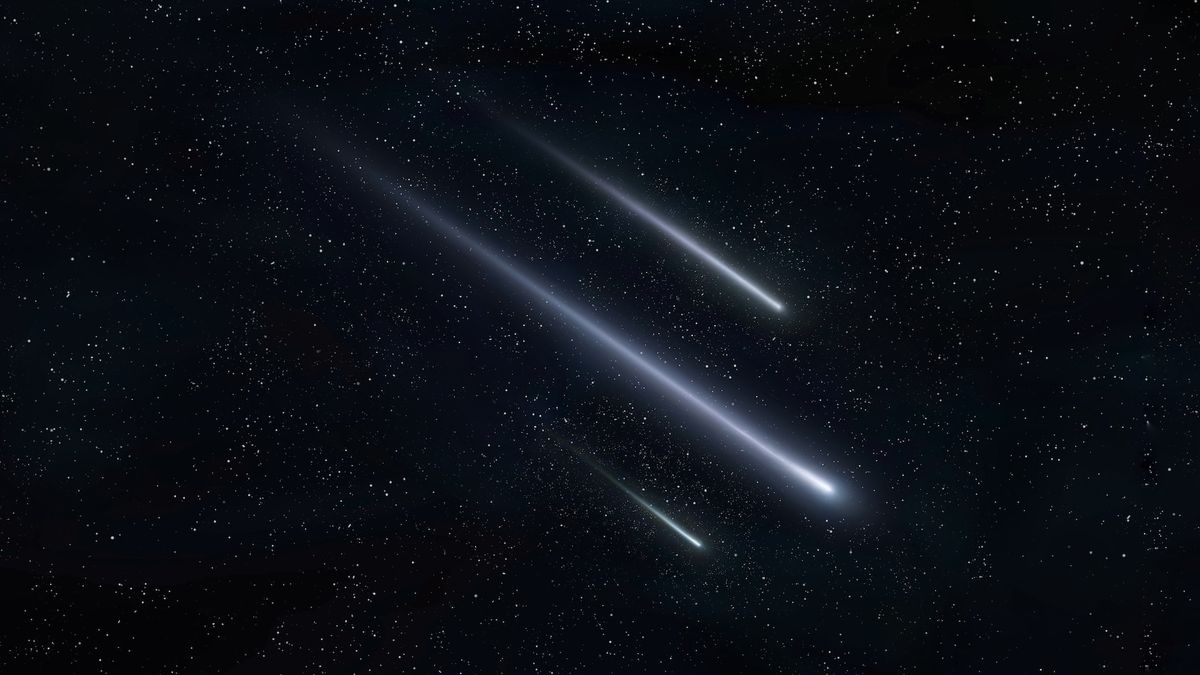 a photo of a meteor shower