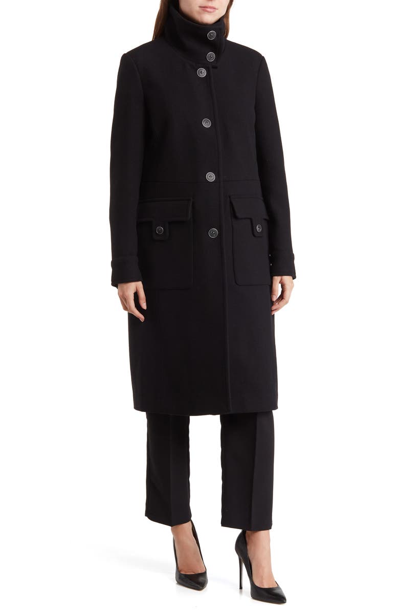 Andrew Marc Almedia Wool Blend Twill Coat