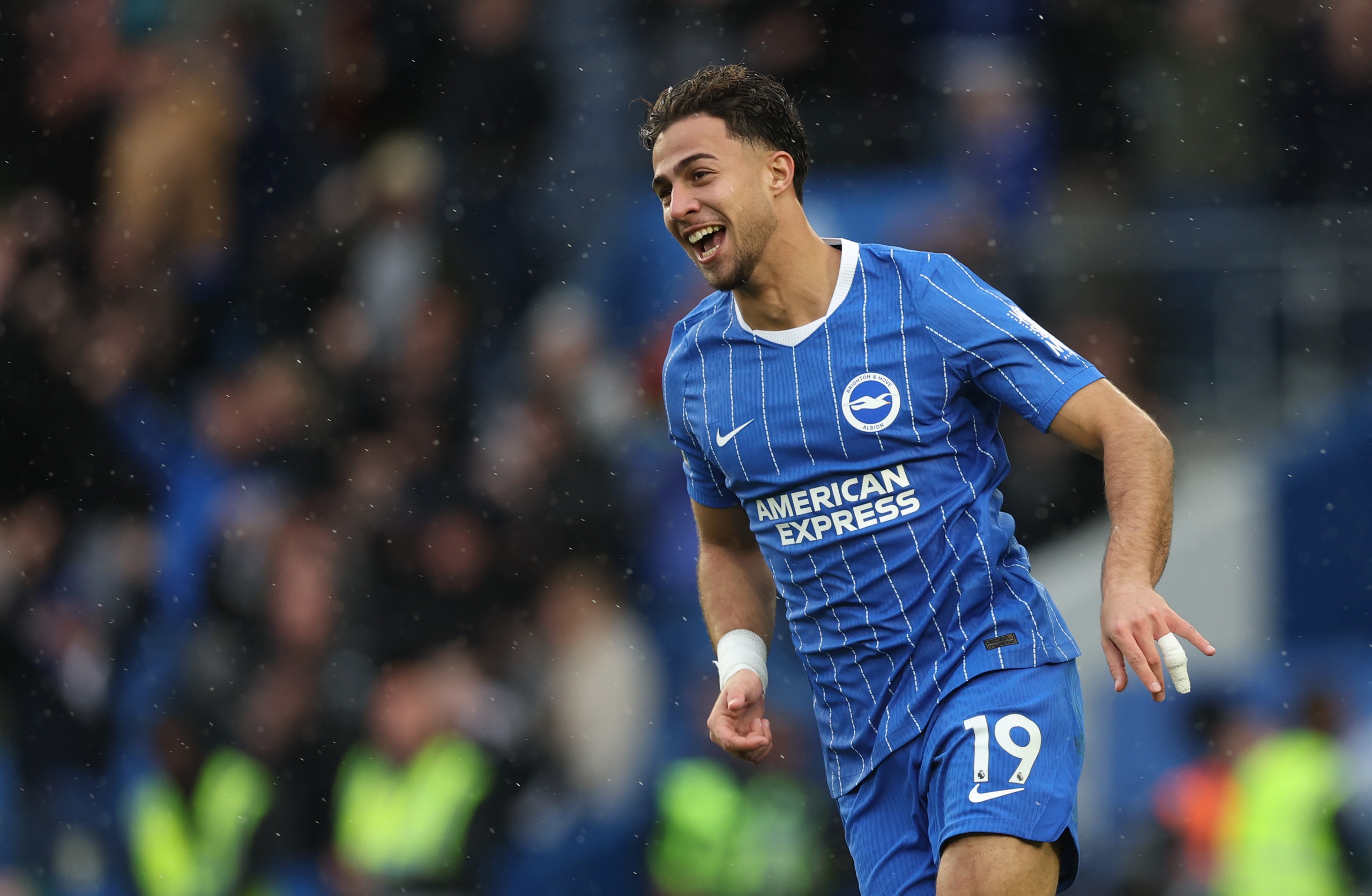 Brighton &amp; Hove Albion's Charalampos Kostoulas celebrates scoring