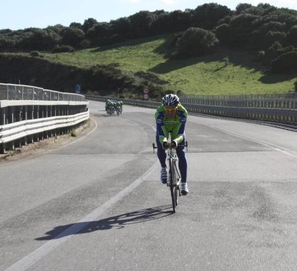 Basso is chased by his group