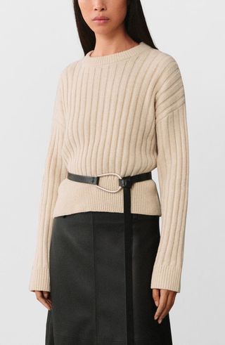 Herringbone Knit Rib Sweater