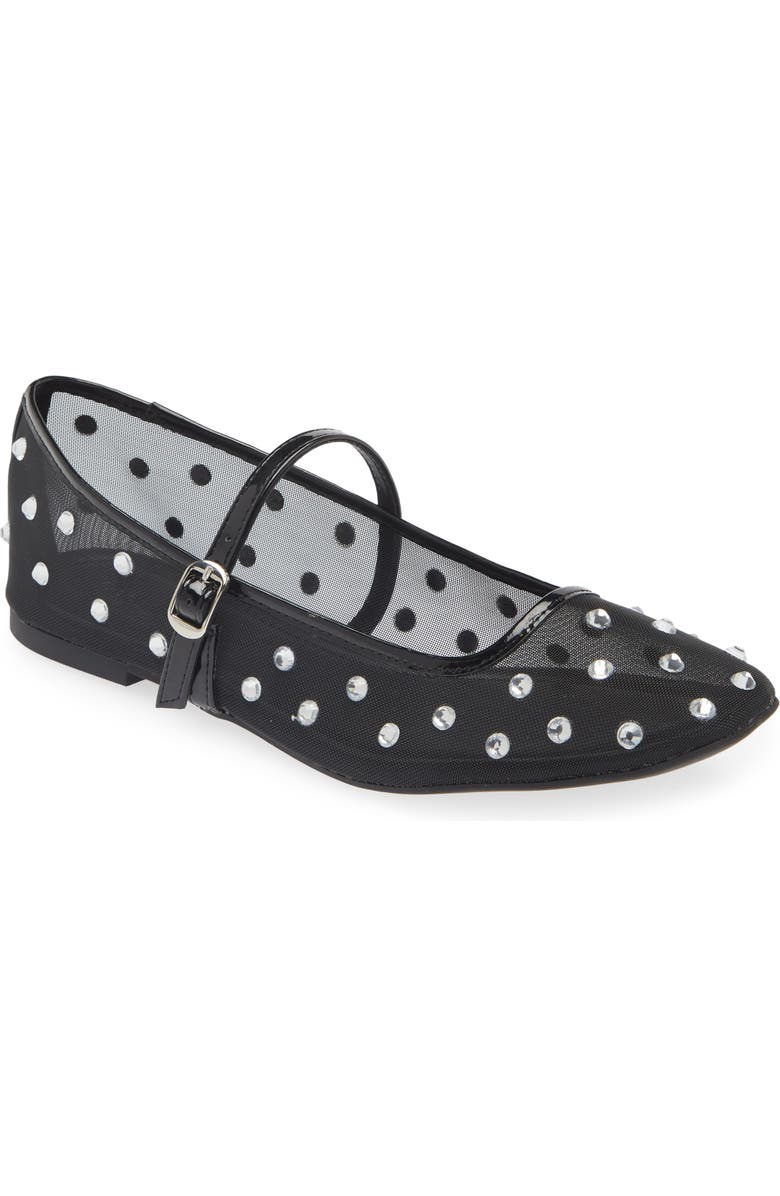 Mesh Mary Jane Flats with silver studs