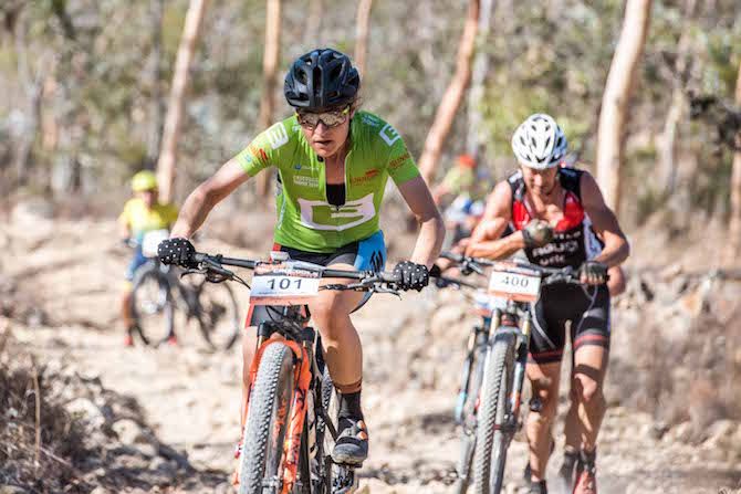 Elite women's leader Angelika Tazreiter battles through a tough fourth stage of the 2019 Crocodile Trophy