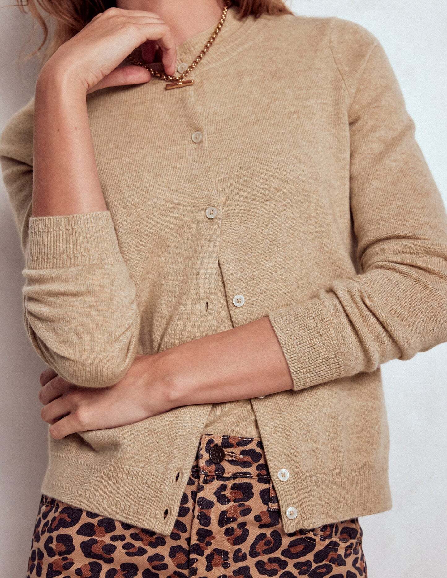 Boden, Eva Cashmere Crew Cardigan