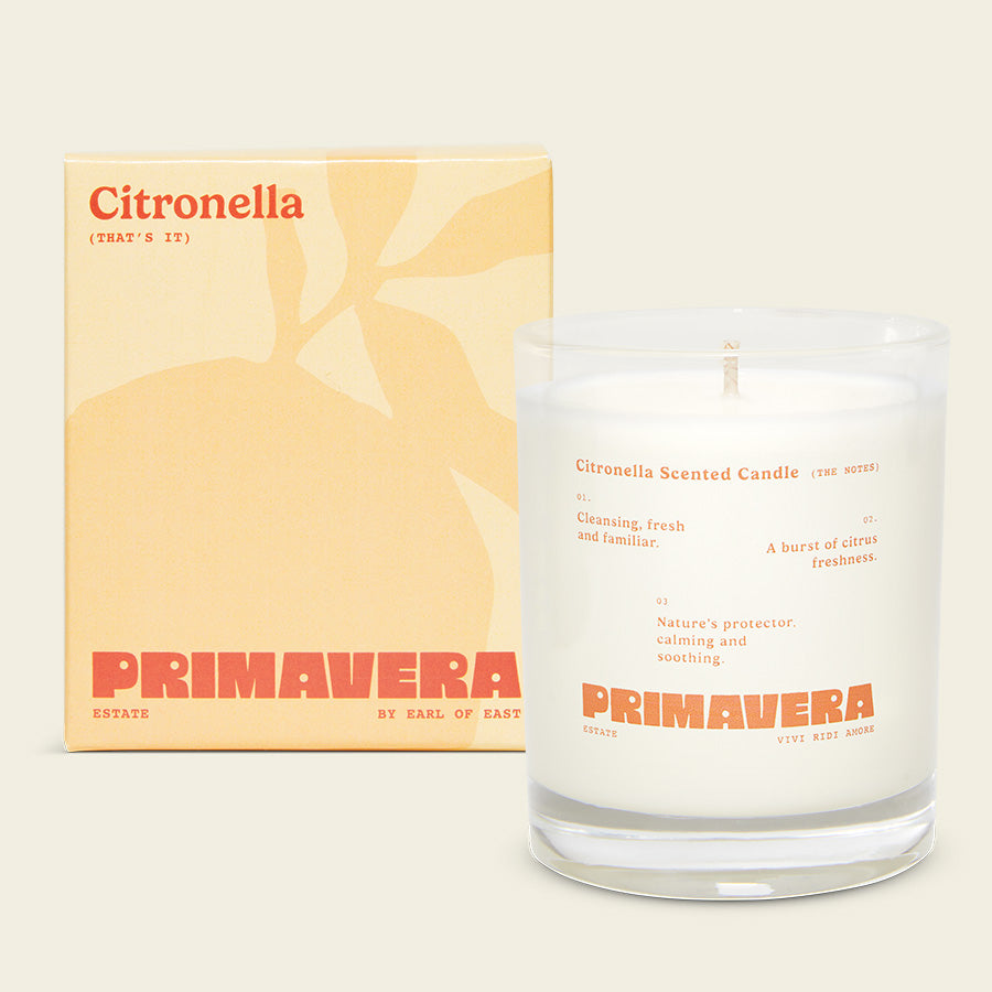 Primavera Estate by Earl of East | Soy Wax Candle - Citronella - 250ml [8.5oz]