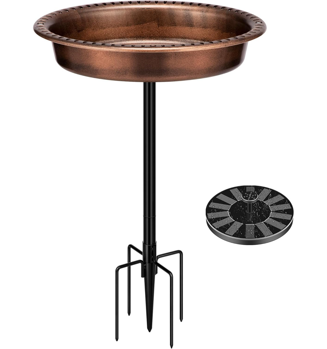 Ebern Designs Polyresin Oval Bird Bath Bowl With Solar Fountain &amp;amp; Reviews | Wayfair