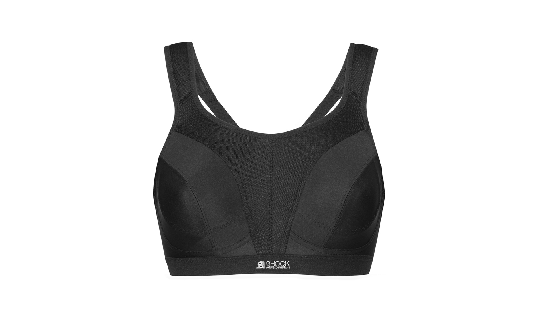 1pc Black Sports Bra With Compression, Shock Absorption, Push-up And Nipple  Coverage Function