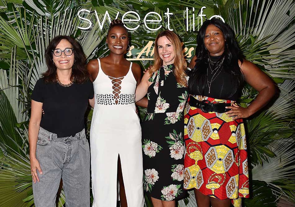 (From l.): Sarah Aubrey, head of original content, HBO Max; Issa Rae, executive producer; Jen O&rsquo;Connell, EVP, original programming, HBO Max; and Nichole Roberts, VP of development, Love USA, at HBO Max&rsquo;s Aug. 18 Sweet Life: Los Angeles screening at NeueHouse in Los Angeles.