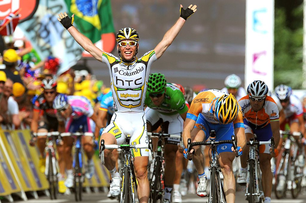 Cycling : Tour de France 2009 / Stage 11
Arrival / CAVENDISH Mark (Gbr) Celebration Joie Vreugde/ FARRAR Tyler (USA)/ HUSHOVD Thor (Nor) Green Jersey /
Vatan - Saint-Fargeau (192 Km) /
Rit Etape / TDF / (c)Tim De Waele
