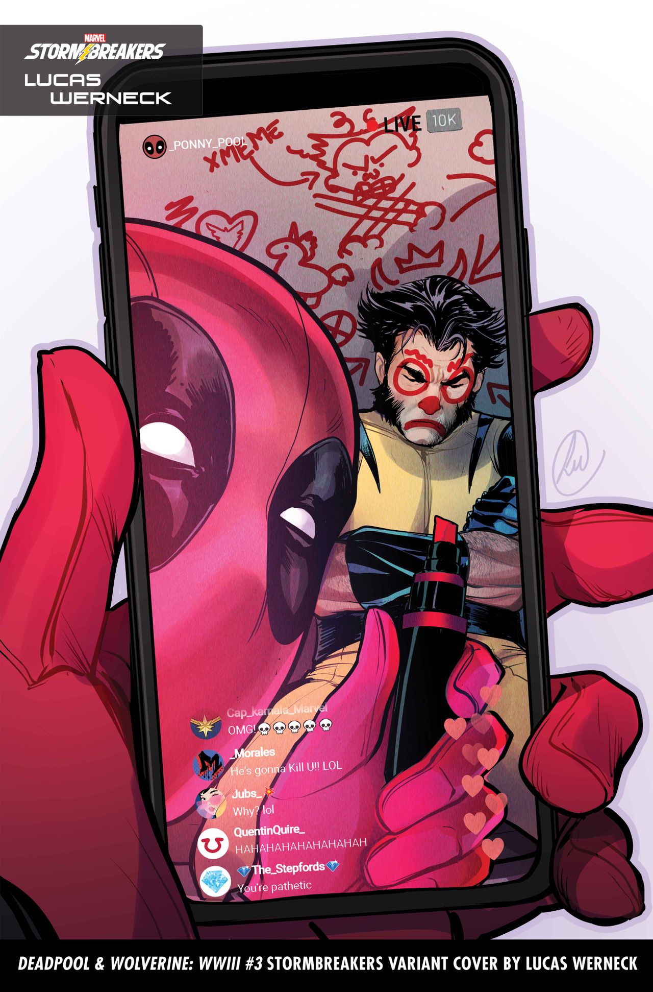 Stormbreaker covers featuring Deadpool and Wolverine.
