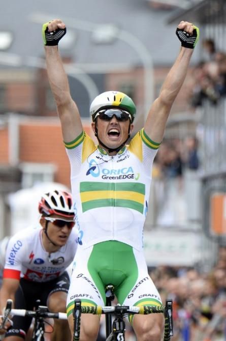 Simon Gerrans (Orica-GreenEdge) wins the 2014 Li&egrave;ge-Bastogne-Li&egrave;ge