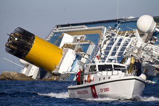 The grounded Costa Concordia', off Giglio Island, Italy, January 17 2012.