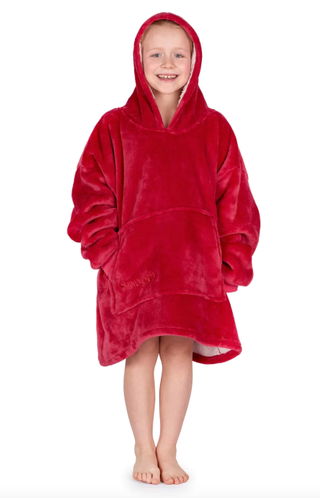 Kids Red Hooded Blanket