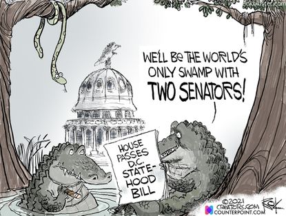 Political Cartoon U.S. dc statehood swamp
