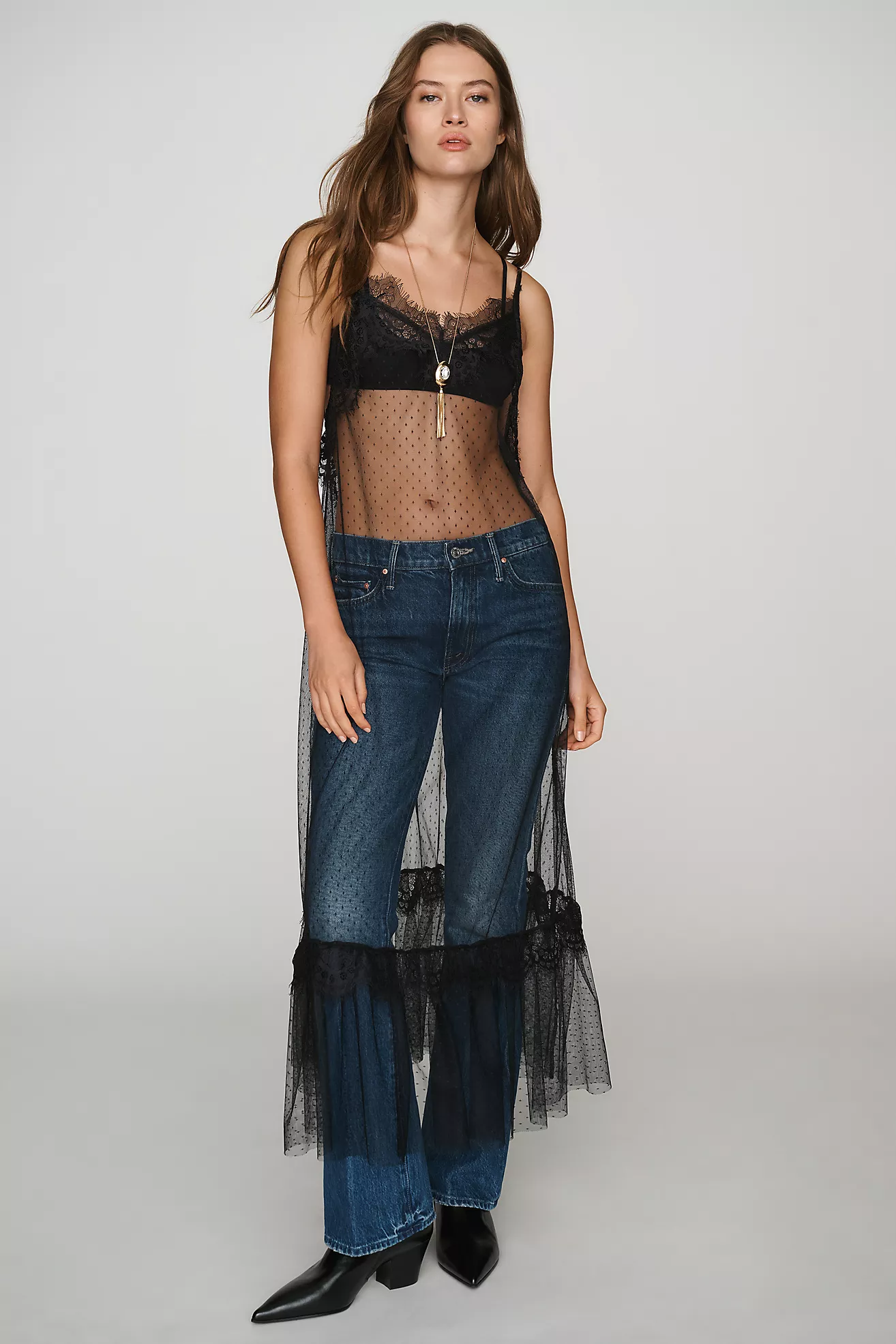 Lyrebird Mesh Lace Slip Maxi Dress