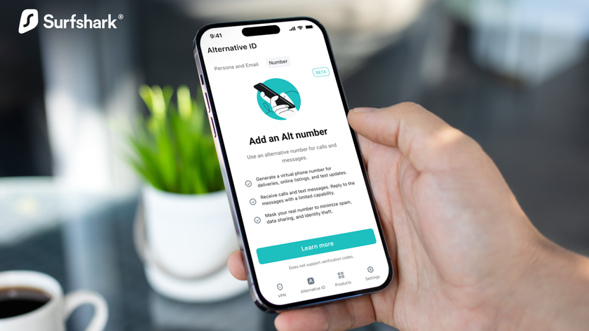 Surfshark Alternative Number running on an iPhone