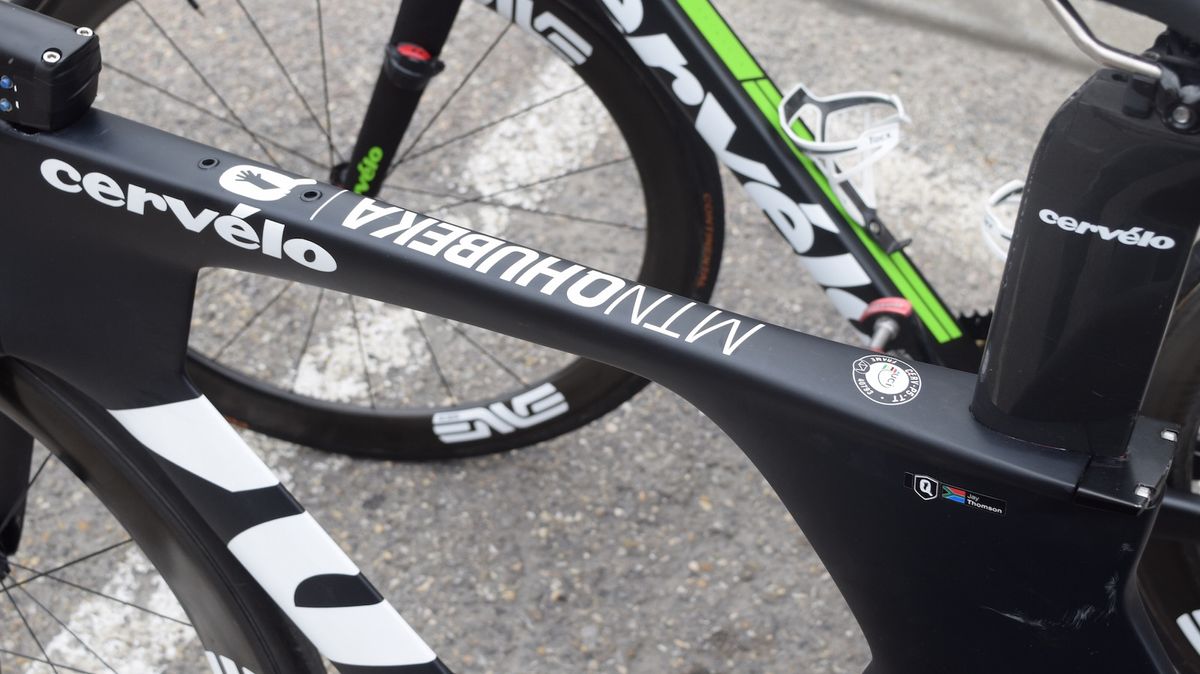 Jay Thomson still has an MTN-Qhubeka frameset as a spare bike